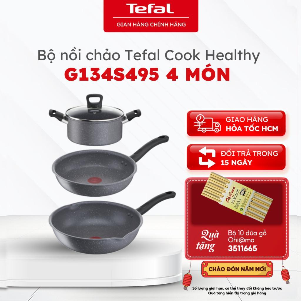 Bộ nồi chảo Tefal Cook Healthy G134S495, 4 món |Bảo hành 2 năm