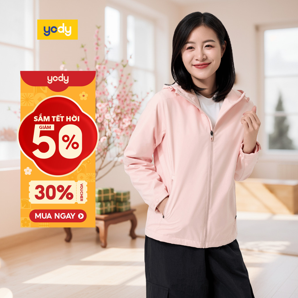 Áo khoác nữ YODY có mũ liền lót lông cao cấp giữ ấm cản gió thương hiệu AKN7015