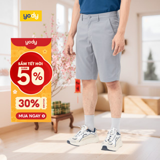    Quần short nam YODY quần đùi kaki dáng lửng co dãn thoải mái QSM6023 