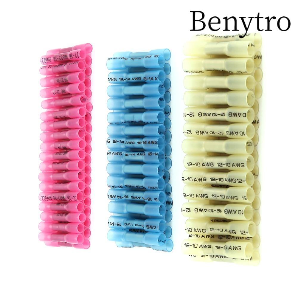 Benytro Đầu nối mông BENYTRO 300 chiếc, Đầu nối dây co nhiệt màu đỏ xanh vàng cách nhiệt, Kết nối đô