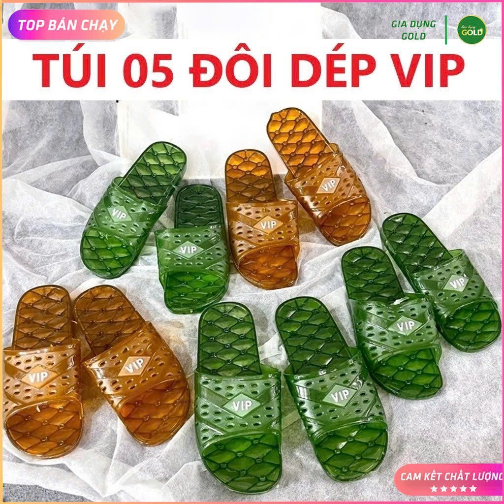 ( SỈ 05 ĐÔI ) Combo 05 đôi dép vip đi trong nhà nam nữ, dép nhựa, dép lê, dép đi văn phòng