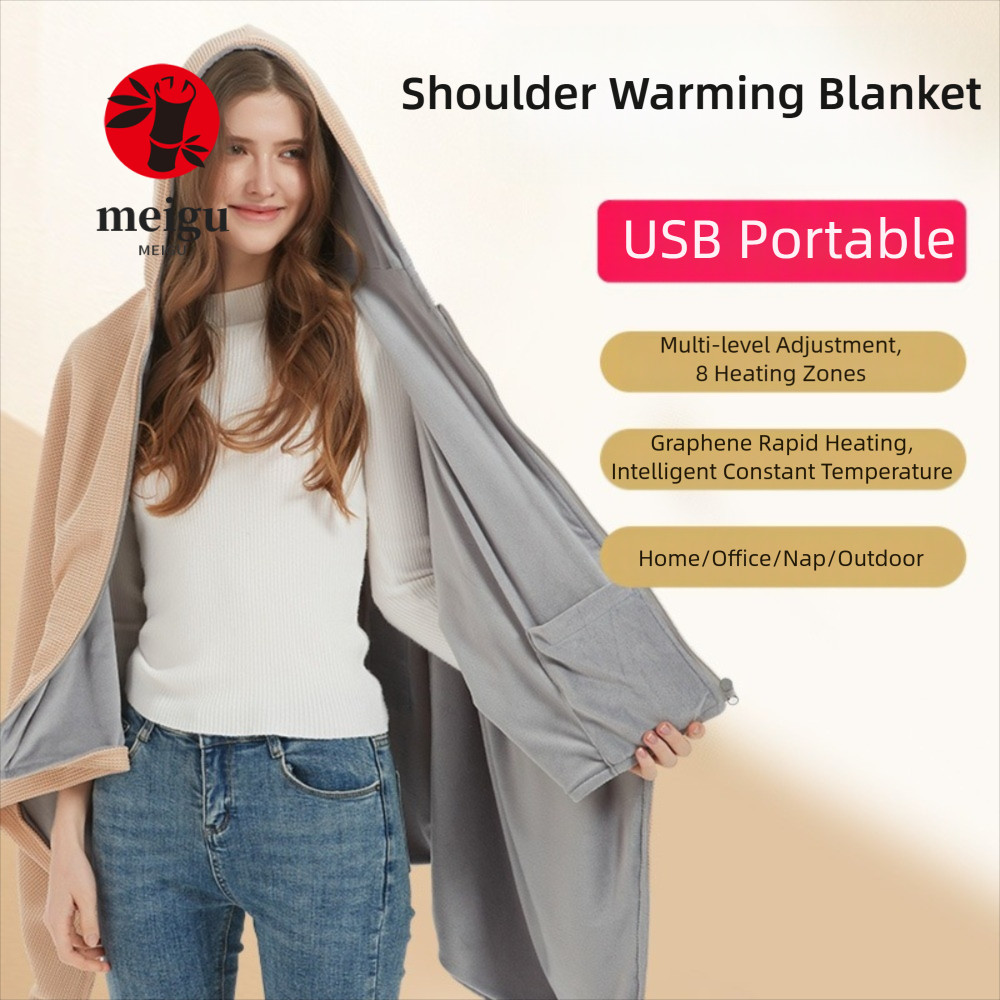 Chăn sưởi điện MEIGU - 3 mức nhiệt, khăn choàng ấm dễmachine-like phrasingwashing-machine-like phras