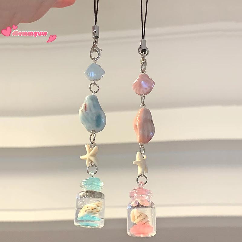 Trong suốt Keychain gió Chime Keyring điện thoại di động dây buộc túi trang trí.