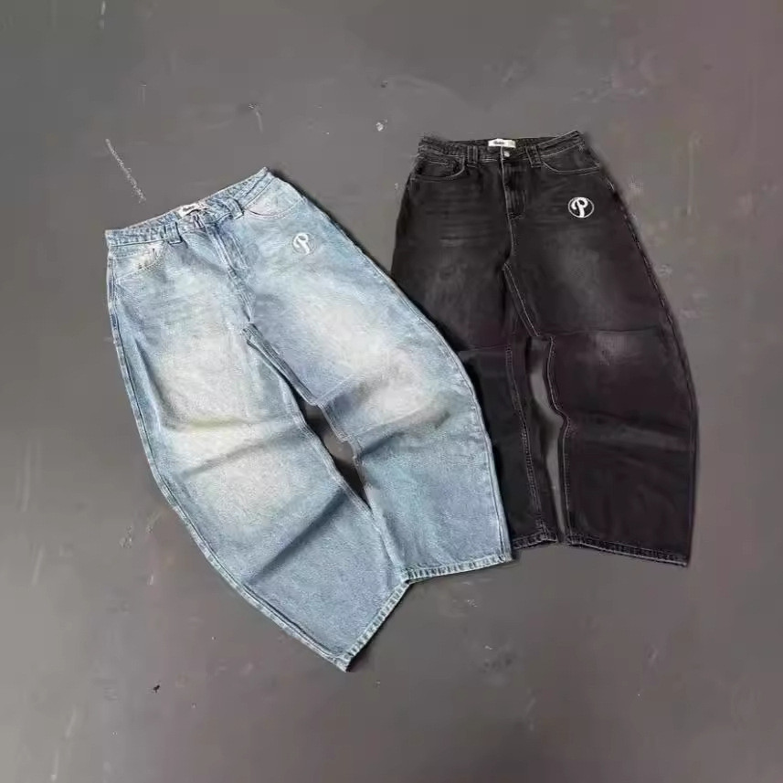 Quần Jean Nam Baggy Y2K Thêu Thời Trang,Fit Thẳng