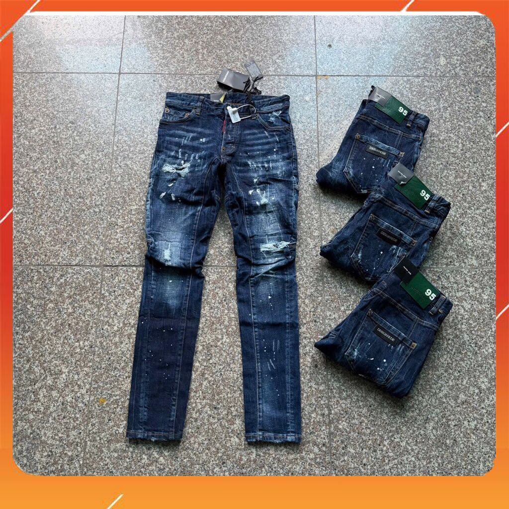 Quần jean nam DSQ xanh fom biker hàng Quảng Châu
