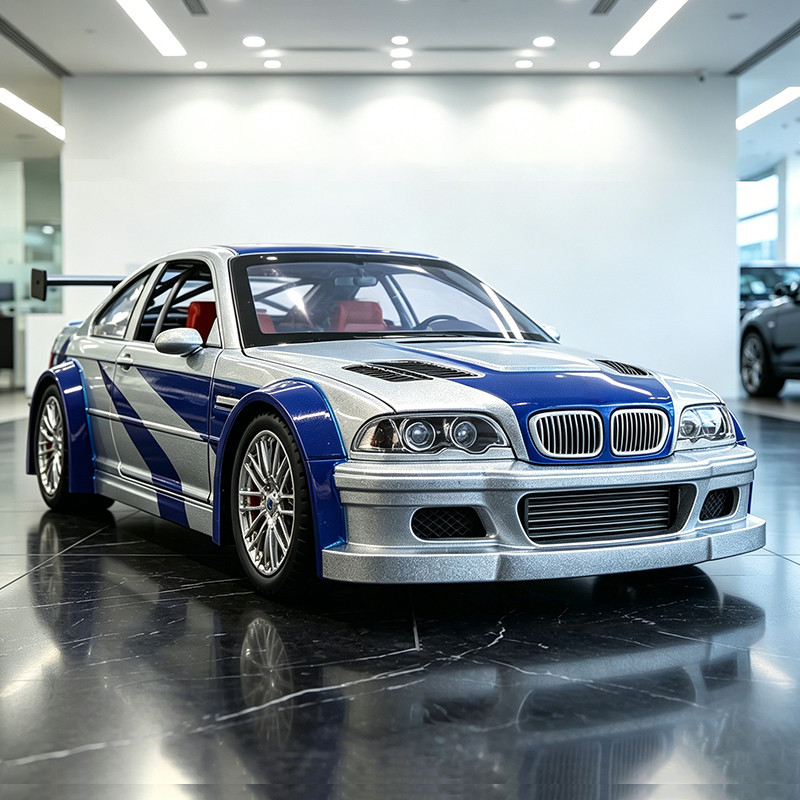 MỚI 1: 24 BMW M3 GTR E46 Hợp Kim Cơ Xe Mô Hình Âm Thanh Và Ánh Sáng Kéo Lại Đồ Chơi Trẻ Em Sưu Tập S