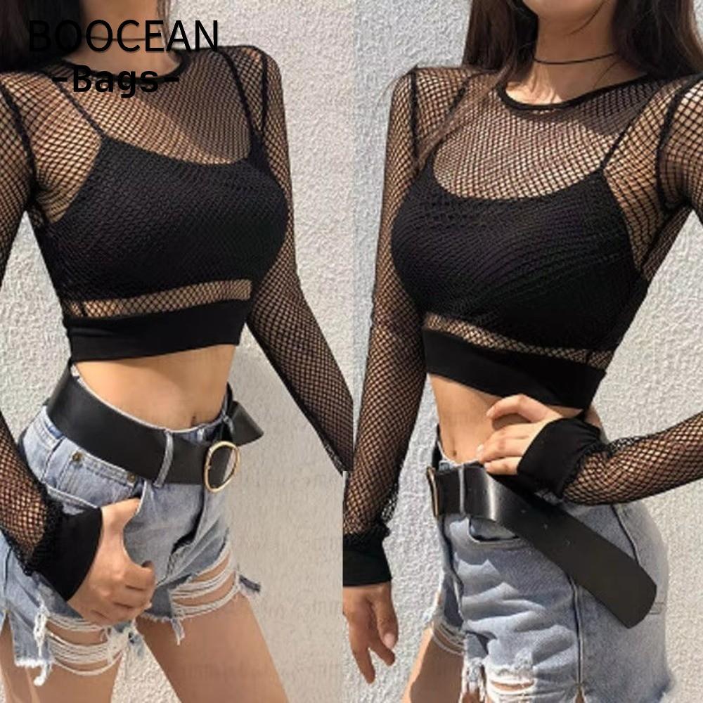 Áo Thun Lưới và Crop Top Black BOOCEAN - Khô Nhanh
