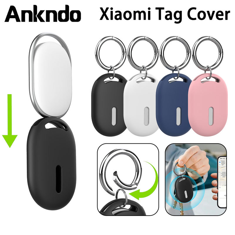Dành Cho Xiaomi Tag Chống Mất Theo Dõi Silicon Vỏ Bảo Vệ Với Kim Loại Móc Khóa Chống Trầy Xước Vỏ Da