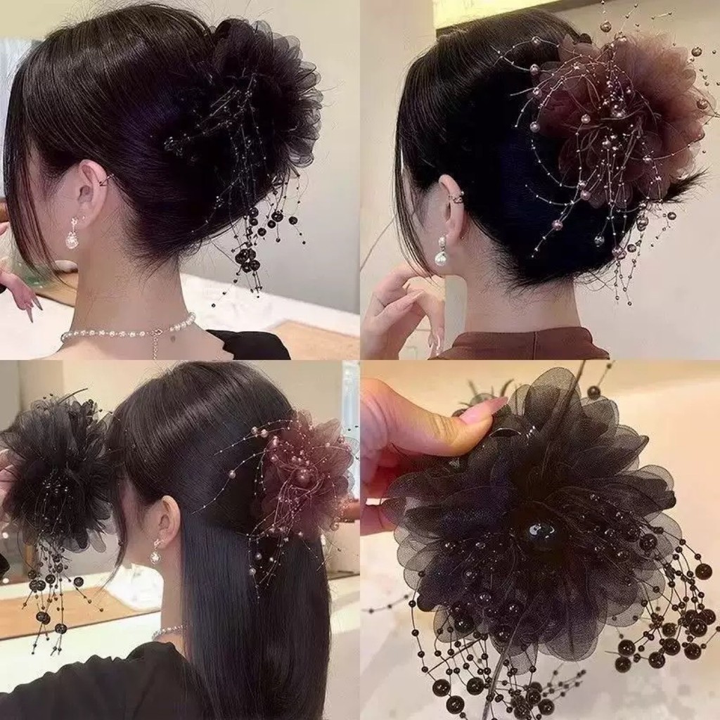 Hoa mẫu đơn kẹp mũ cao như đĩa cá mập, đồ trang trí thời trang