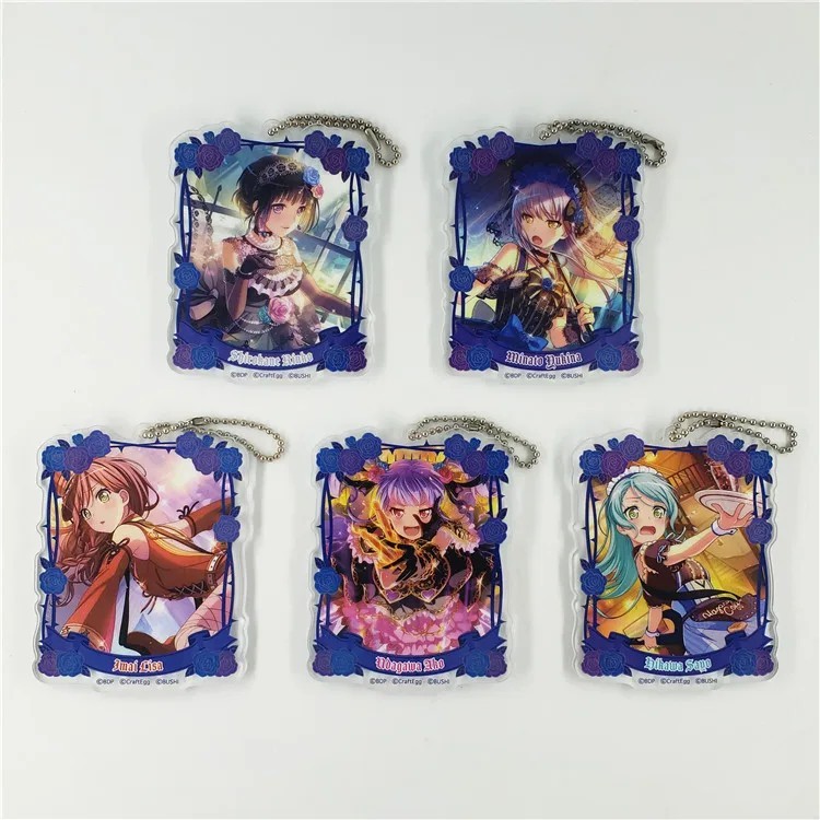 Móc khóa Anime BanG Dream Roselia Acrylic Minato Yukina Imai Lisa Hikawa Sayo Udagawa Ako Shirokane 