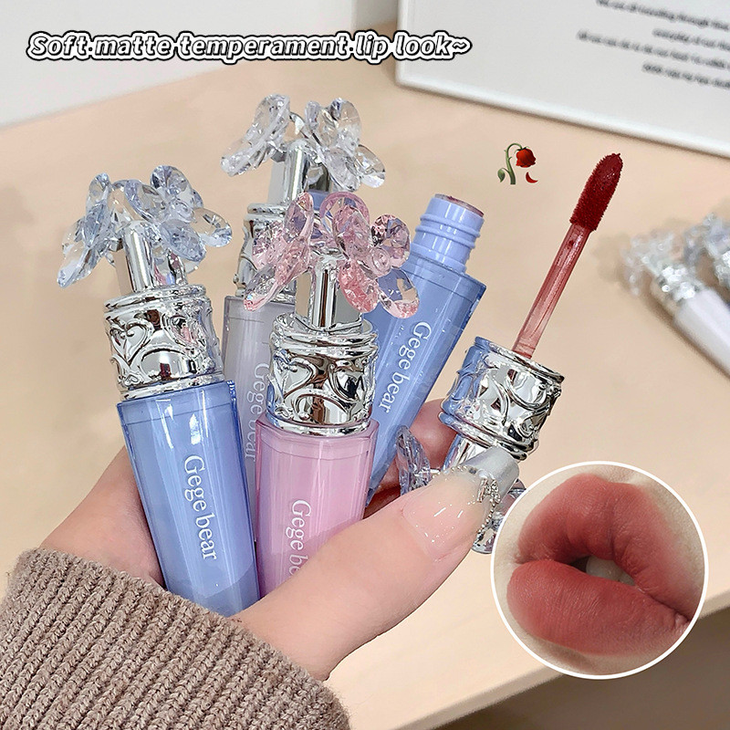 Gege bear Ice Crystal Light Mist Lipstick Matte Soft Mist Light Cream Texture Lipstick