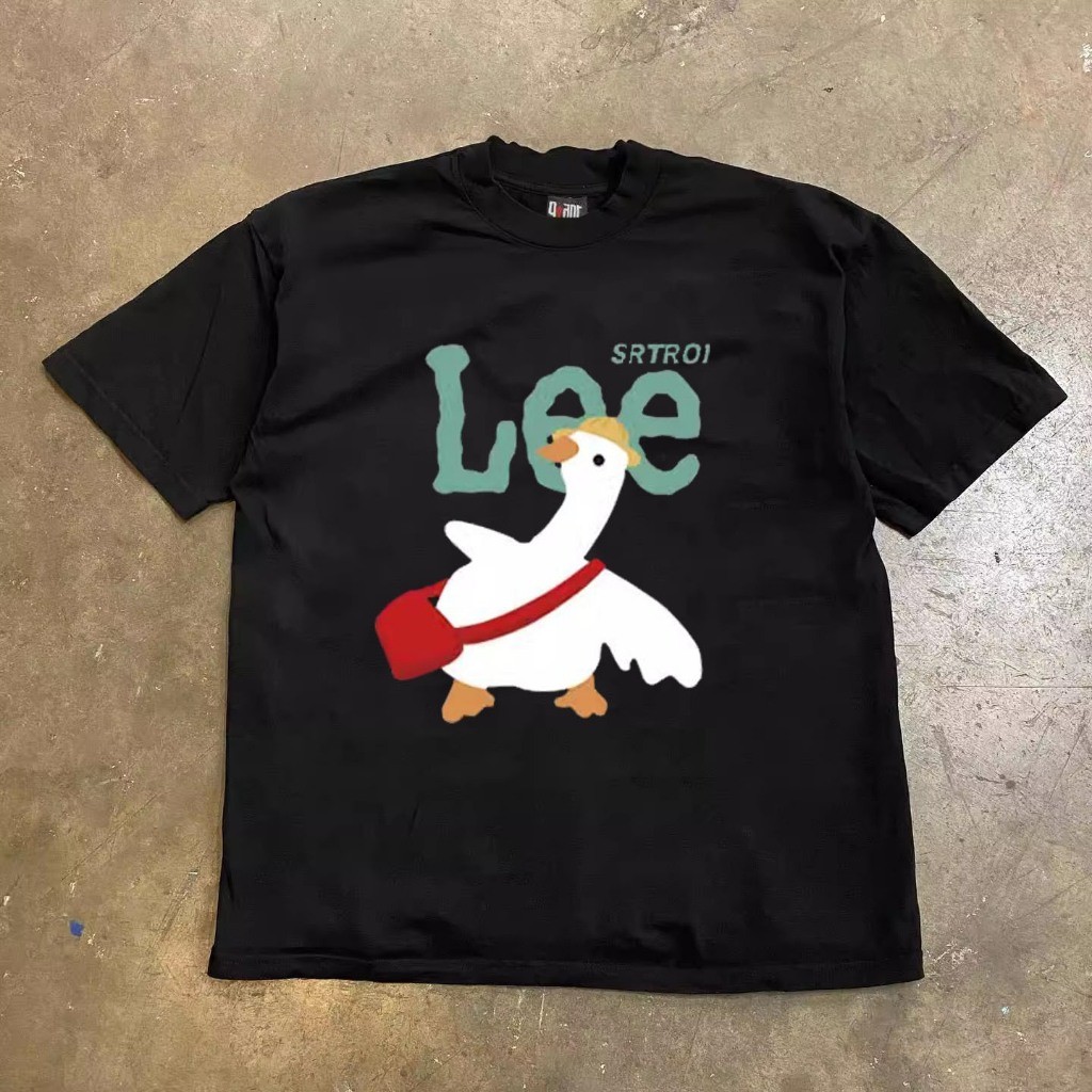 JJ.STORE Korea Style T-shirt Oversize Duck | Kaos Wanita Hitam | Kaos pria dan wanita
