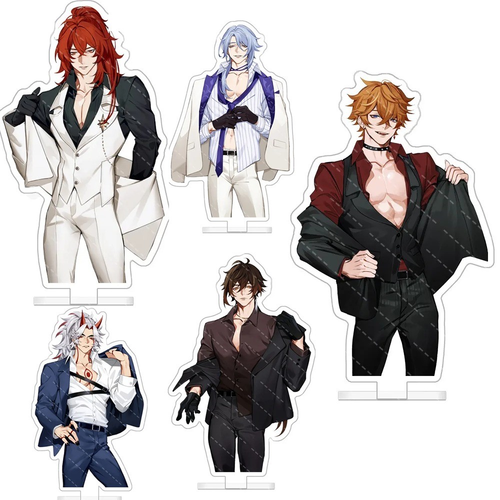 Character Tartaglia Kamisato Ayato Diluc Arlecchino Wanderer Stand Model Plate Desktop Display Game