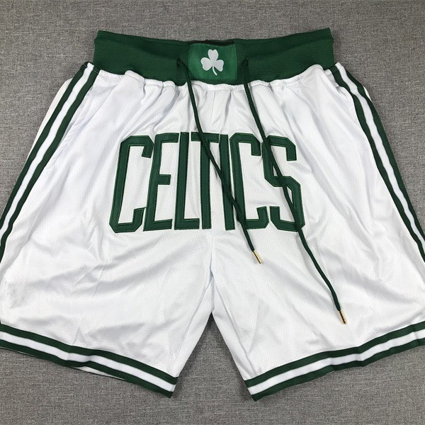 Quần bỏ túi bóng rổ trắng Boston Celtics