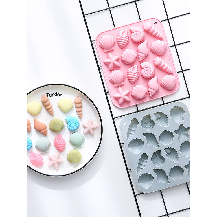 Máy cắt bánh mì dowee donut 16 thậm chí vỏ ốc sên hình sao biển thực phẩm cấp silicone băng kẹo bánh