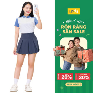  Chân váy nữ YODY váy ngắn xếp ly có lót trong vải mịn co giãn nhẹ trẻ trung năng động WCSK25S027 