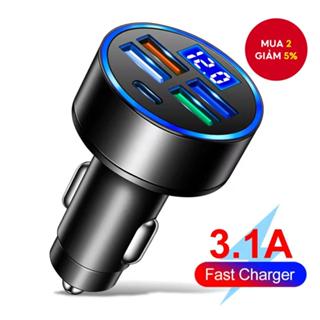   Bộ sạc ô tô PD + QC 3.0 Sạc nhanh Bộ chuyển đổi sạc điện thoại trên ô tô 4 cổng Usb Bộ sạc ô tô Type C PD 100W Sạc nhanh 3.0 Bộ sạc ô tô 