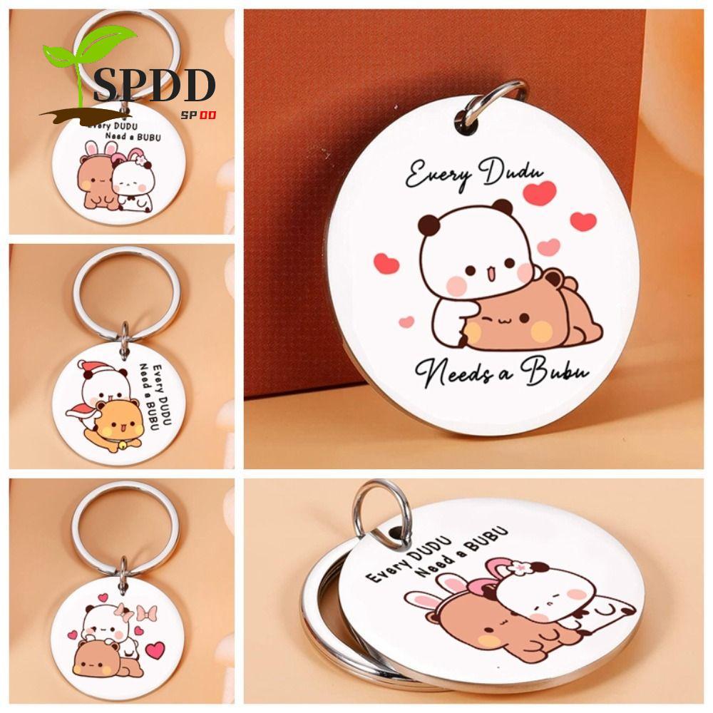 SPDD Bubu Dudu Móc Chìa Khóa, Mặt Dây Chuyền Gấu Trúc Và Gấu Bubu Dudu Inox, Quà Tặng Trang Sức Kỷ N