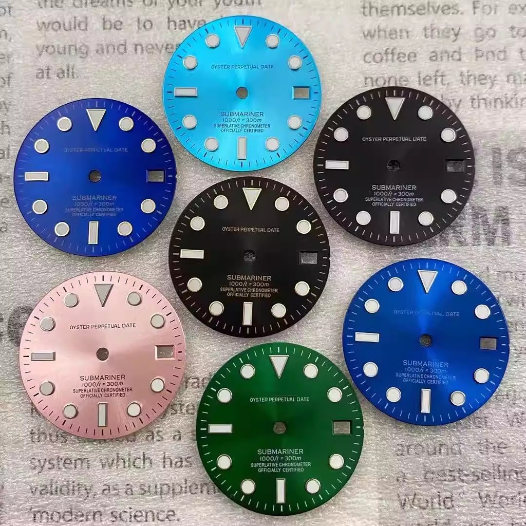 [New 35] SUB Water Ghost Mặt số sửa đổi 28,5mm Ice Blue / Green Luminous Thích hợp cho logo nh35 Mov