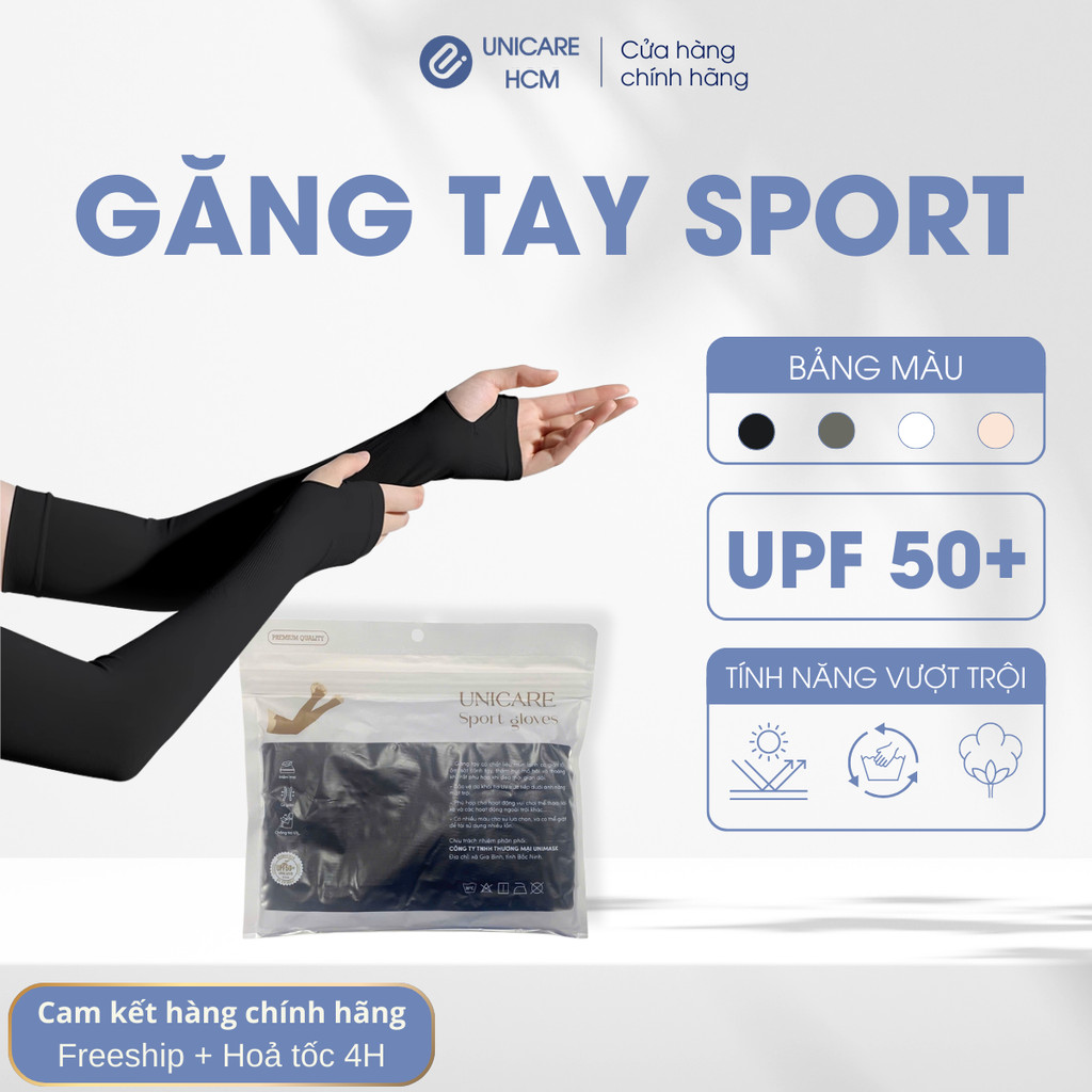 Găng Tay UNISEX Chống Nắng UV Unicare, ống tay co giãn thoáng mát