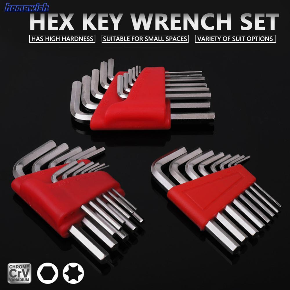 Homewish 5 / 8 / 11 Cái 1.27-6mm Bộ chìa khóa lục giác Cờ lê Allen Cờ lê số liệu Cờ lê chuỗi Cờ lê s