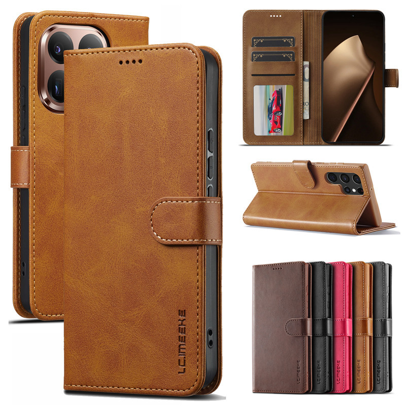 Ốp Lưng Cho Xiaomi 15T 14T 13T 12T 11T Pro Redmi Note 14 13 12 11 Pro Flip Stand Bao Da Ví Đựng Thẻ