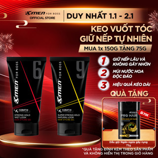  Gel Vuốt Tóc Nam XMen for Boss - Tạo Kiểu Tóc Giữ Nếp 8H Thành Phần Keratin Giúp Tóc Chắc Khỏe 
