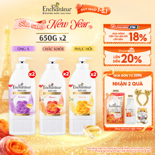  Combo 2 Dầu gội dưỡng tóc mượt thơm lâu ENCHANTEUR Charming Phục Hồi Sức Sống Sensation Mượt Mà Óng Ả 650g chai 