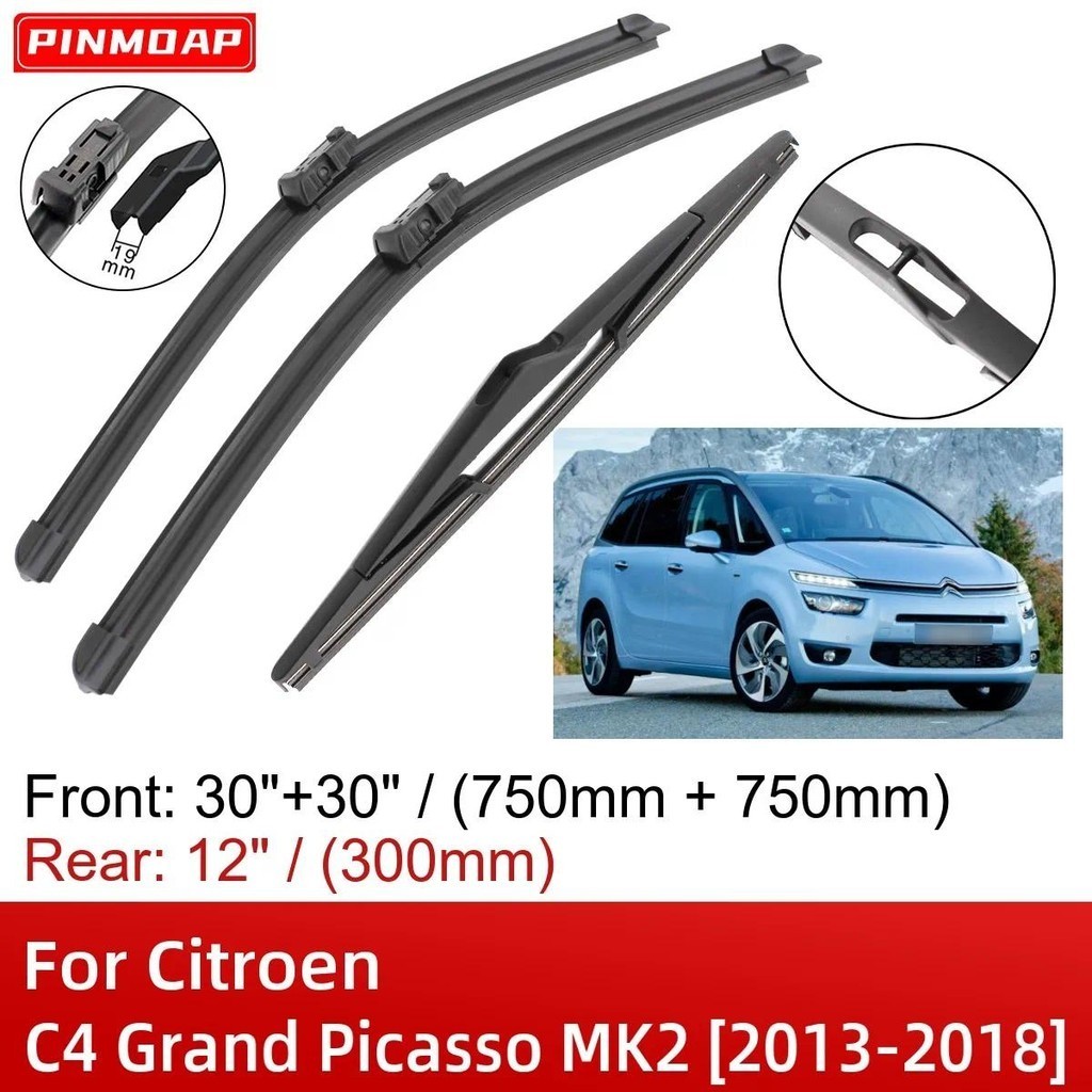 Dành Cho Xe Citroen C4 Grand Picasso MK2 2013-2018 30 "+ 30" 12 "Phía Trước Phía Sau Lưỡi Lau Bàn Ch