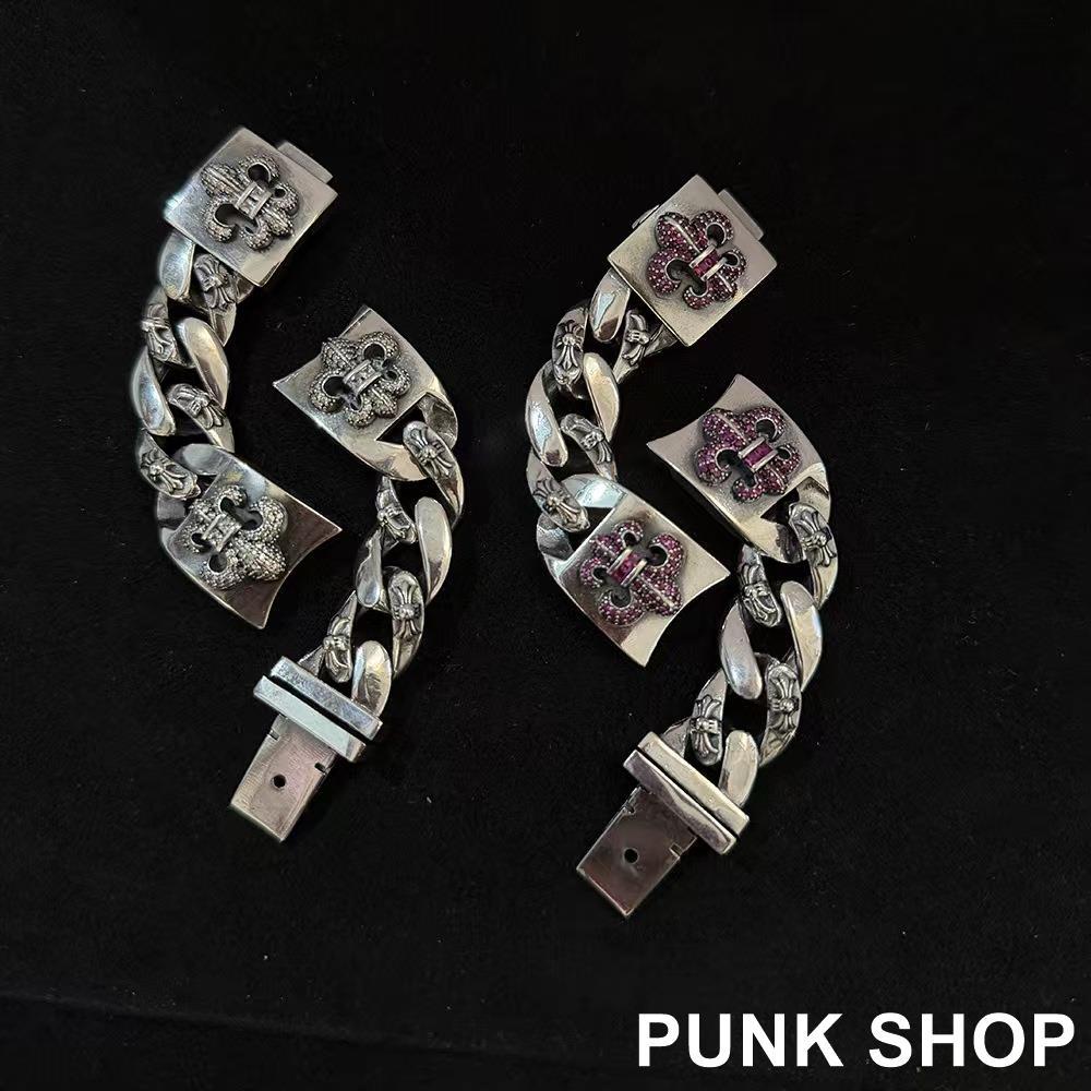 Chrome Hearts Dây đeo đồng hồ Dây đeo đồng hồ phong cách neo kim cương bạc 925 0312