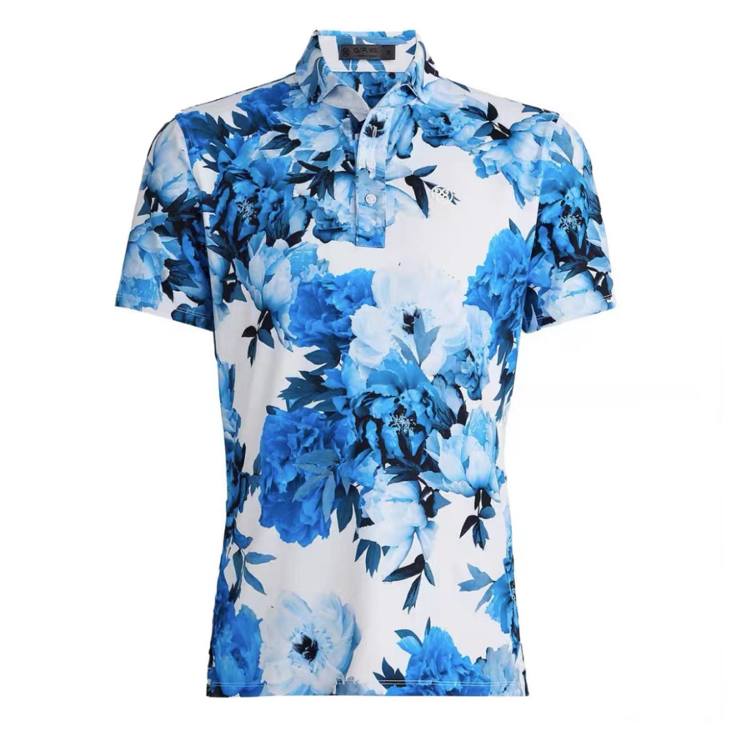 GFORE Photo Floral Tech Jersey Nam G4 Mới Golf Tay Ngắn Áo Sơ Mi Polo
