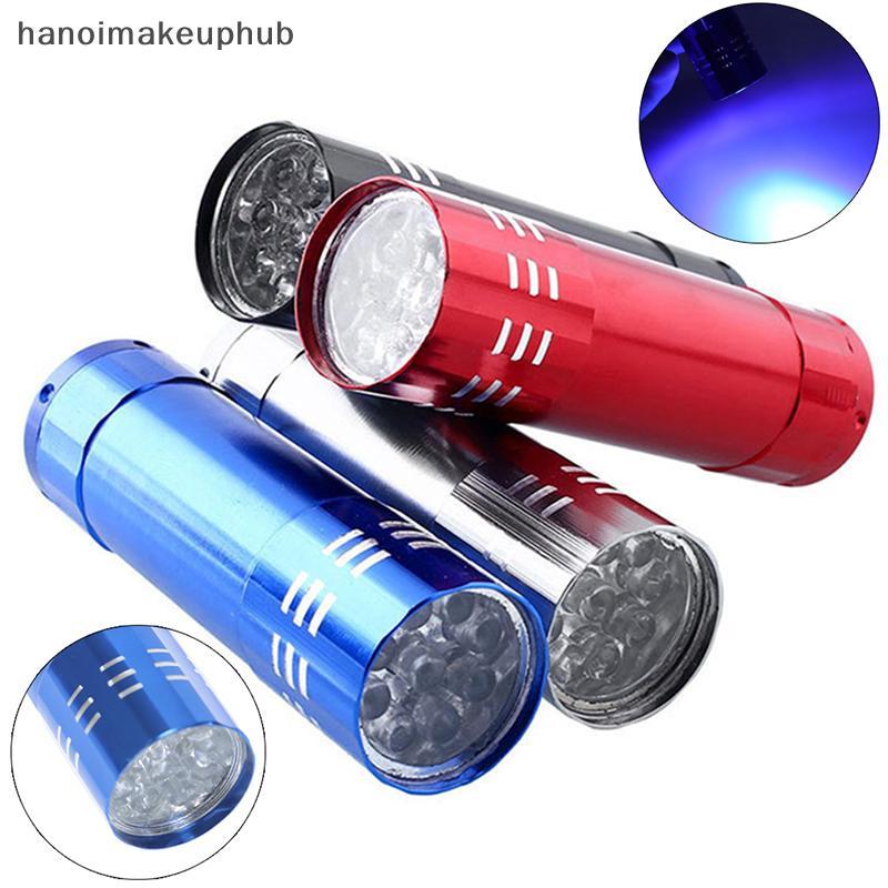 Hanoimakeuphub] Nail Droger Mini 9 Led Verlichting Zaklamp Uv Lamp Draagbare Nail Gel Lamp MỚI