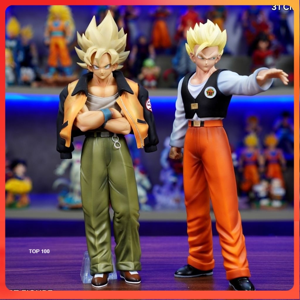 Mô hình Goku + Gohan thường phục xưởng VF cao 31cm