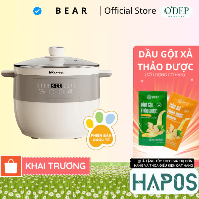 Nồi Nấu Chậm 2.5L Đa Năng Bear DDZ-B25Q3 - Hàng Chính Hãng - HAPOS HEL