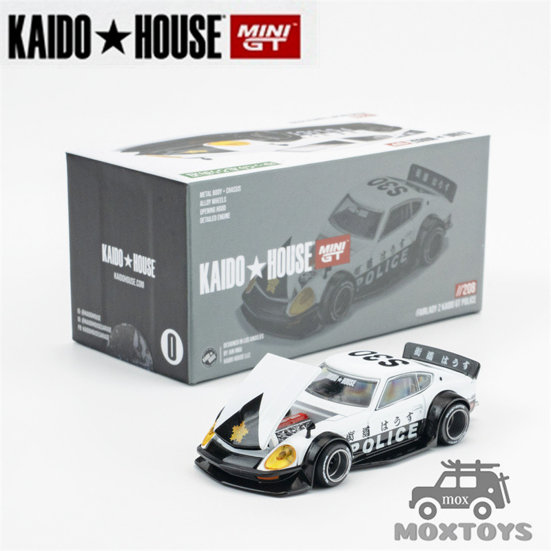 Kaido House x MINI GT 1: 64 Fairlady Z Kaido GT Cảnh sát đen trắng Diecast Model Car