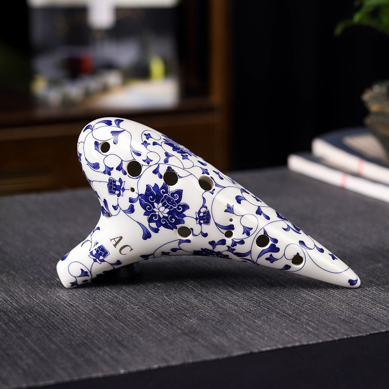 [Sản phẩm mới] Ocarina Hole Alto Ocarina Tone Blue White Ocarina Ocarina Performance [Giảm giá hấp d