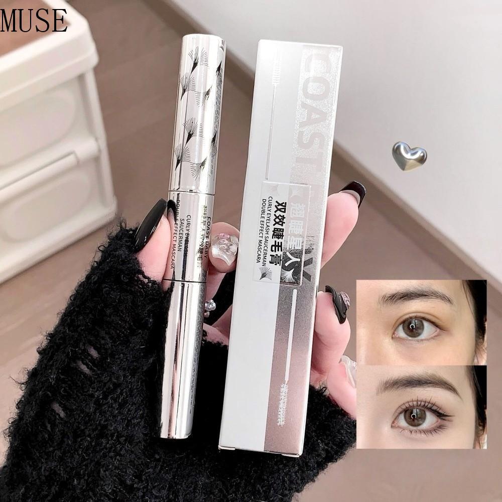 MUSE Mascara hai đầu, Mascara uốn dài mi 3D Ultra-Fine, Mỹ phẩm không nhòe Lông mi khô nhanh Lông mi