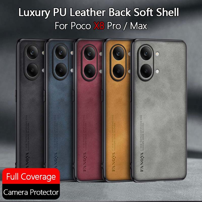 Dành Cho Xiaomi Poco X8 X7 F8 F7 M8 M8 Pro Max Ultra 5G Họa Tiết Nổi Da PU Ốp điện thoại Matte Chống