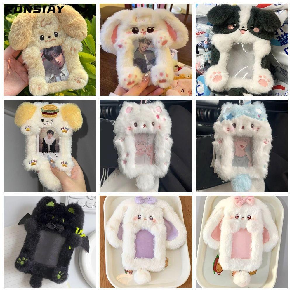 RONSIAY Photocard, Hộp đựng thẻ ảnh thỏ / chó / mèo sang trọng, Thỏ tai to chất lượng cao / Thẻ đa c