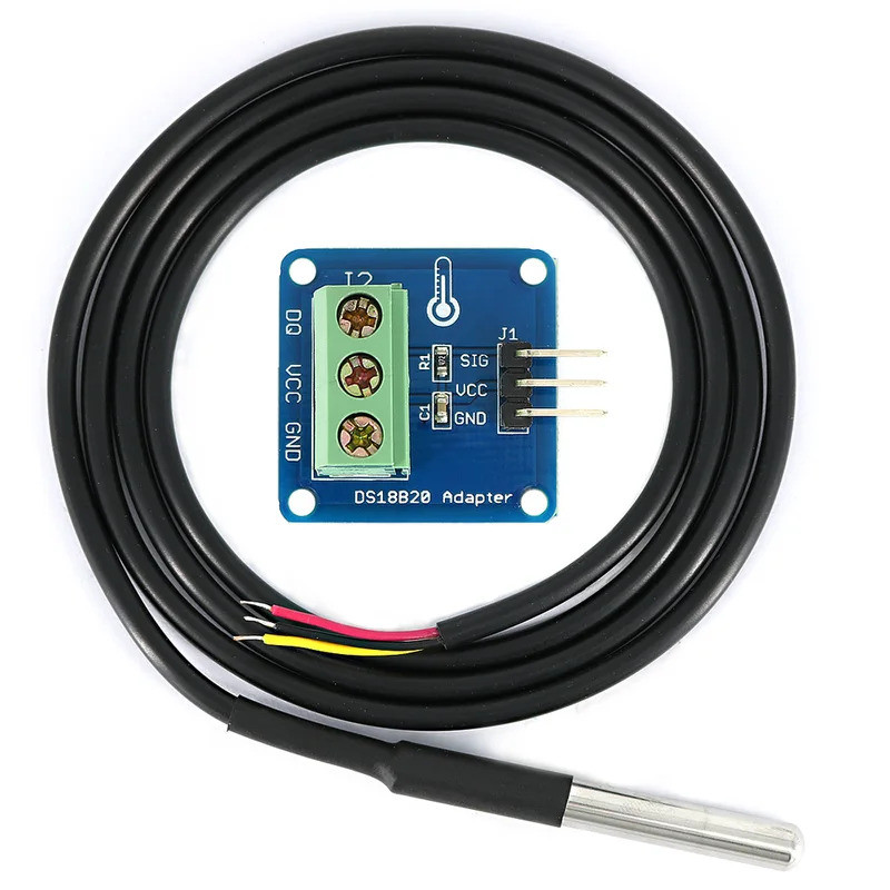 Cảm biến nhiệt độ DS18B20 chống nước (100cm) + Mô-đun chuyển đổi DS18B20 Tương thích với Arduino