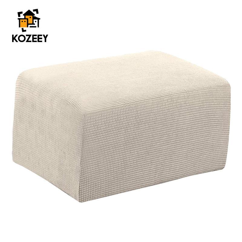 KOZEEY Chân Đế Bao Hình Chữ Nhật Ottoman Slipcovers Chân Pouf Ghế Nhỏ Mềm Mại