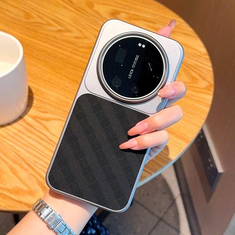 Dành Cho Xiaomi 17 Ultra 15Ultra 17Ultra Ốp Lưng Sang Trọng Mờ Đen Dệt Phong Cách PC Cứng Chống Sốc 