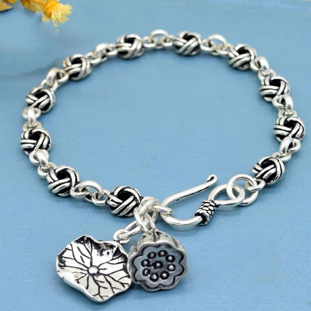 Vintage bracelet sale#Matching in5ff Forest girl student hot Lian Korean Fashion New Thai Silver Jew