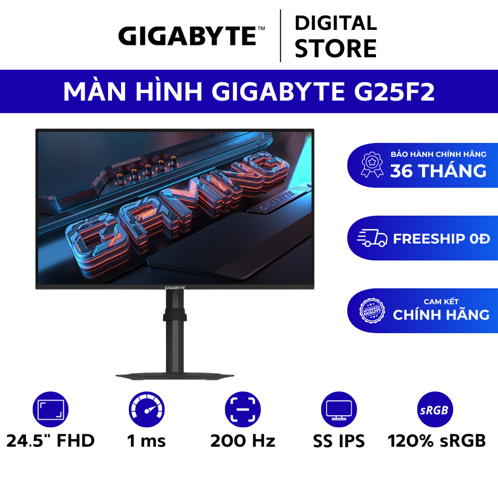 Màn hình LCD Gigabyte 25" G25F2 (Full HD/ IPS/ 200Hz/ 1ms ( GTG )/ Freesync) Esports