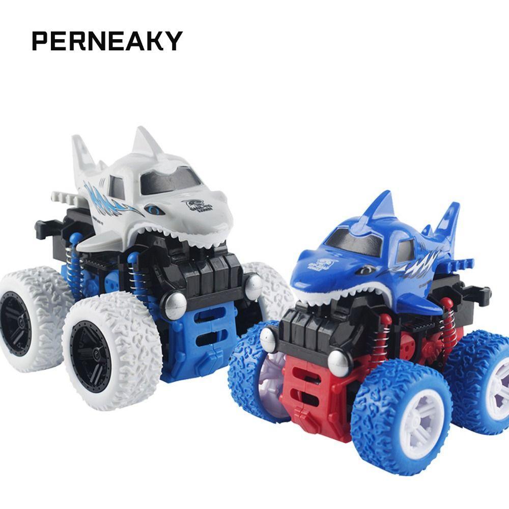 PERNEAKY Road Toy Car 4WD Tumbling Trượt Tipper Hình Cá Mập