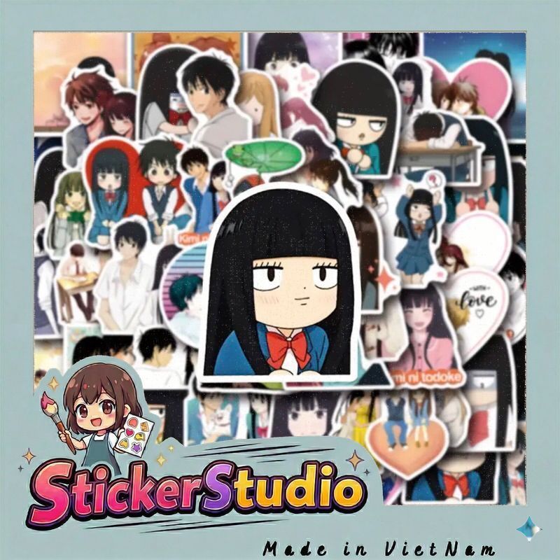 Set 20/60 Sticker Anime Kimi Ni Todoke Chống Nước Cắt Sẵn Dán Laptop, Vali, Sổ Tay