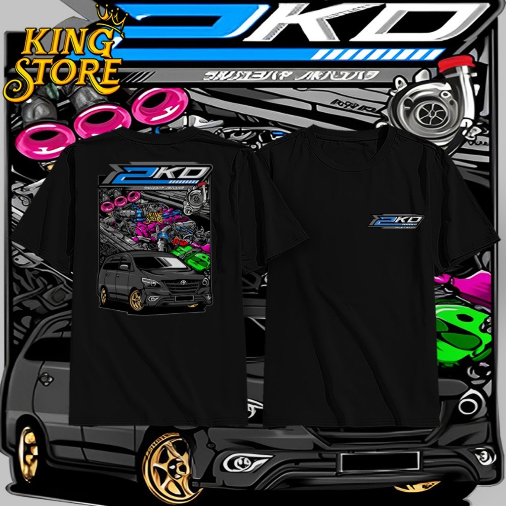 Innova 2gd Monster Diesel Power Áo Thun Người Lớn Ô Tô Ô Tô Áo Thun Diesel Power Diesel Gank Trắng