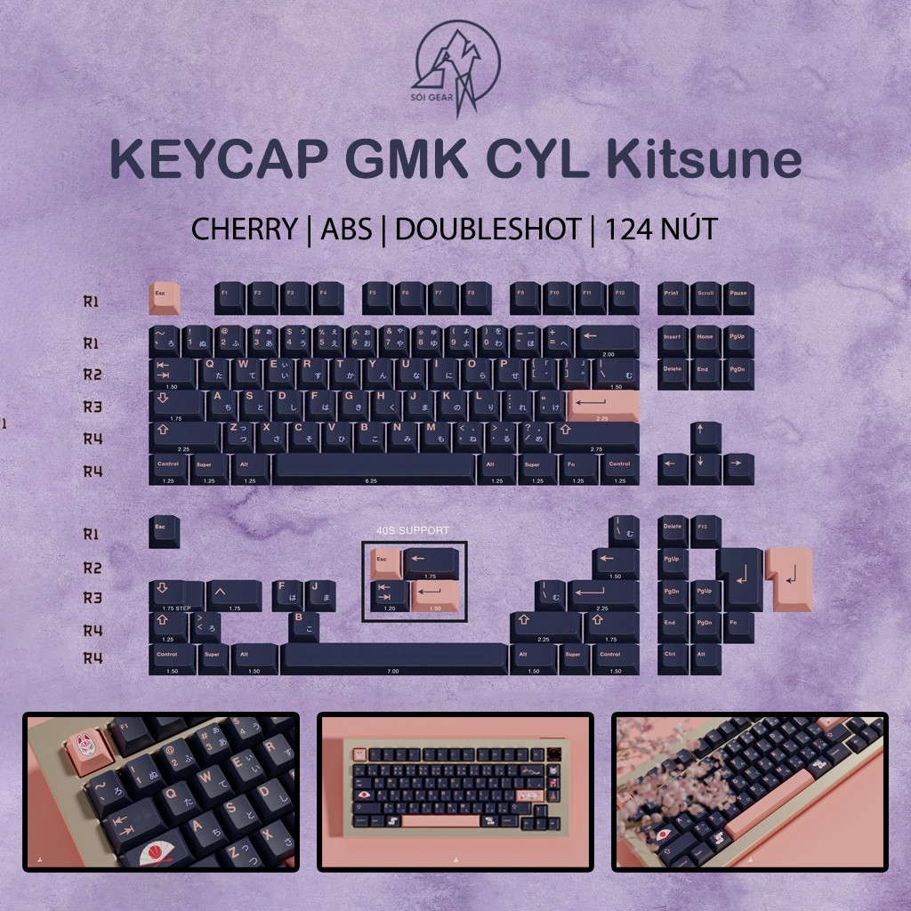 [HỎA TỐC HN - HCM] Keycap Cherry GMK CYL Kitsune ABS Doubleshot