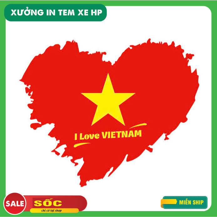 Tem tôi yêu Việt Nam, I Love Việt Nam, tem ngôi sao, lá cờ hottrend