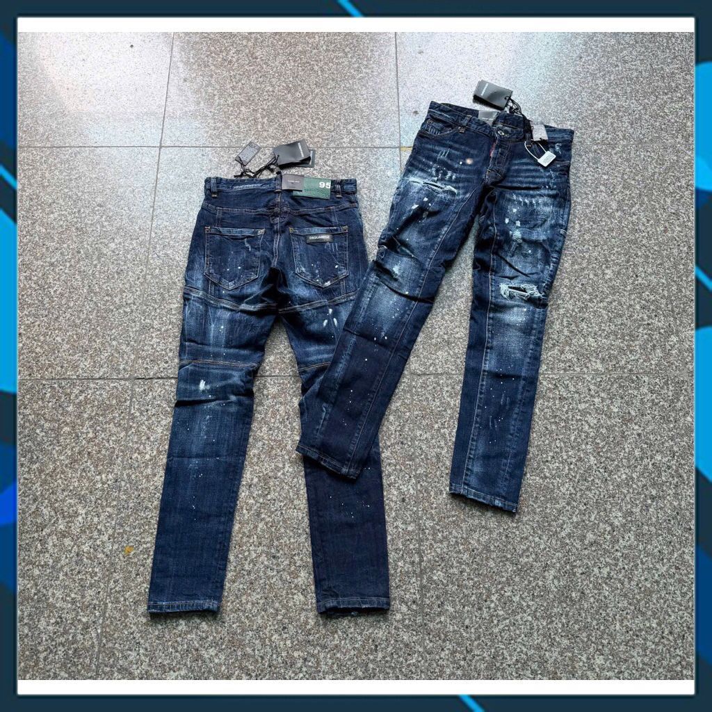 Quần jean nam DSQ xanh fom biker hàng Quảng Châu